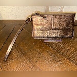Coach Shimmering Leather Wristlet